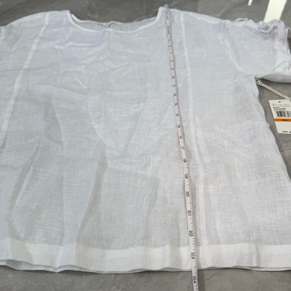 Women’s Two By Vince Camuto 100% Linen Short Sleeve Tie Up Top Small - Picture 16 of 16